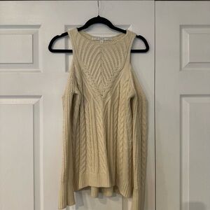 LC Lauren Conrad Cream Off-the-Shoulder Sweater